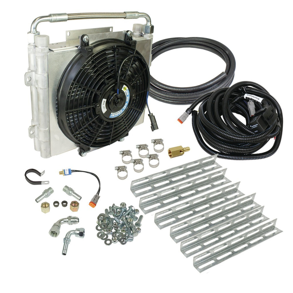 BD Diesel BD Xtrude Transmission Cooler with Fan - Double Stacked Complete Kit 1/2in Lines - 1030606-DS-12