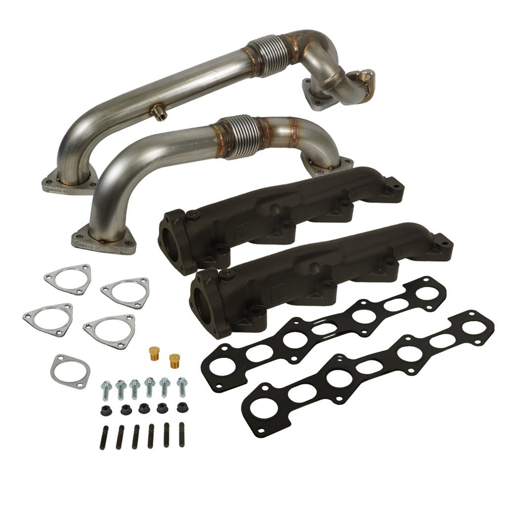 BD Diesel Exhaust Manifold & Up-Pipes Set Powerstroke 6.4L Ford 2008-2010 F-Ser Super Duty - 1041484