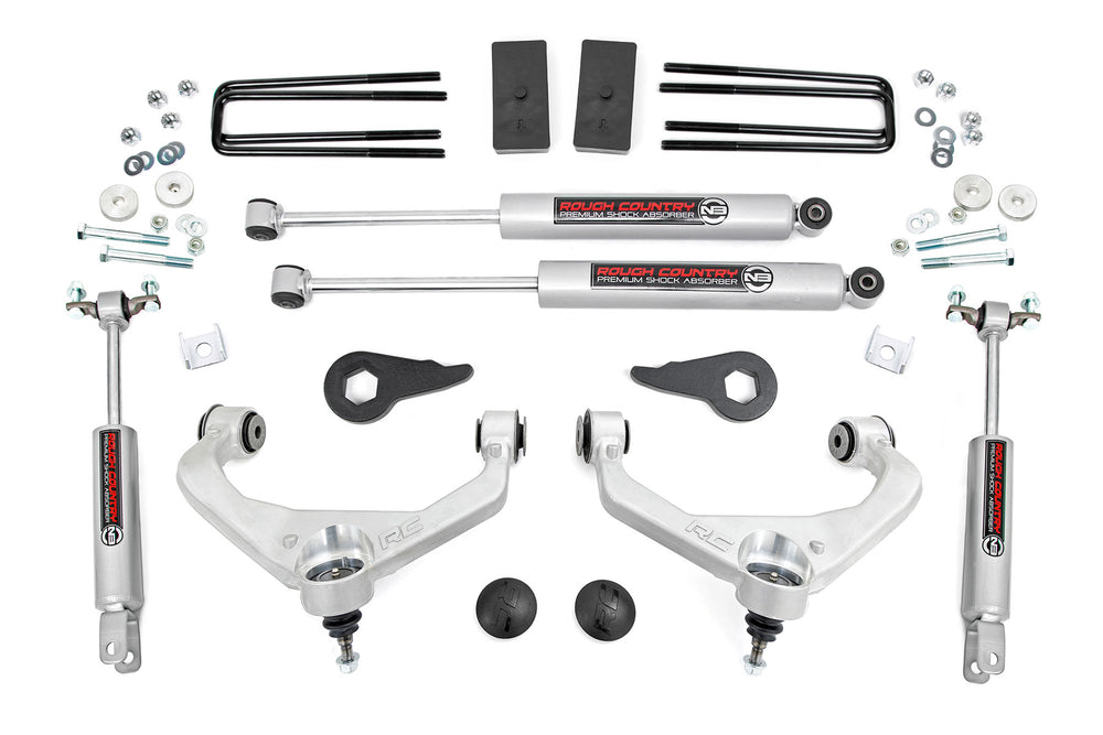Rough Country - 3.5 Inch Lift Kit - w/ Overloads - Chevy/GMC 2500HD/3500HD (11-19)