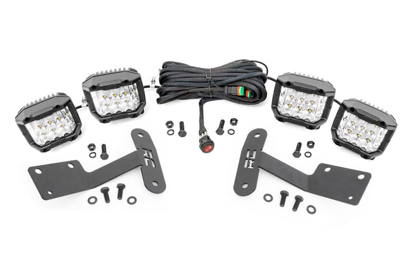 Rough Country - LED Light Kit - Ditch Mount - 3" OSRAM - Wide - Toyota Tundra 2WD/4WD (14-21)