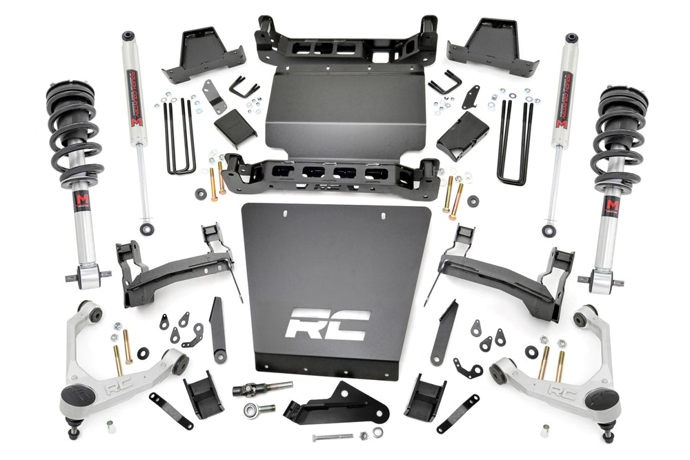 Rough Country - 7 Inch Stamped Steel LCA Lift Kit - Forged UCA - Bracket - M1 Struts/M1 - Chevy/GMC 1500 (16-18)