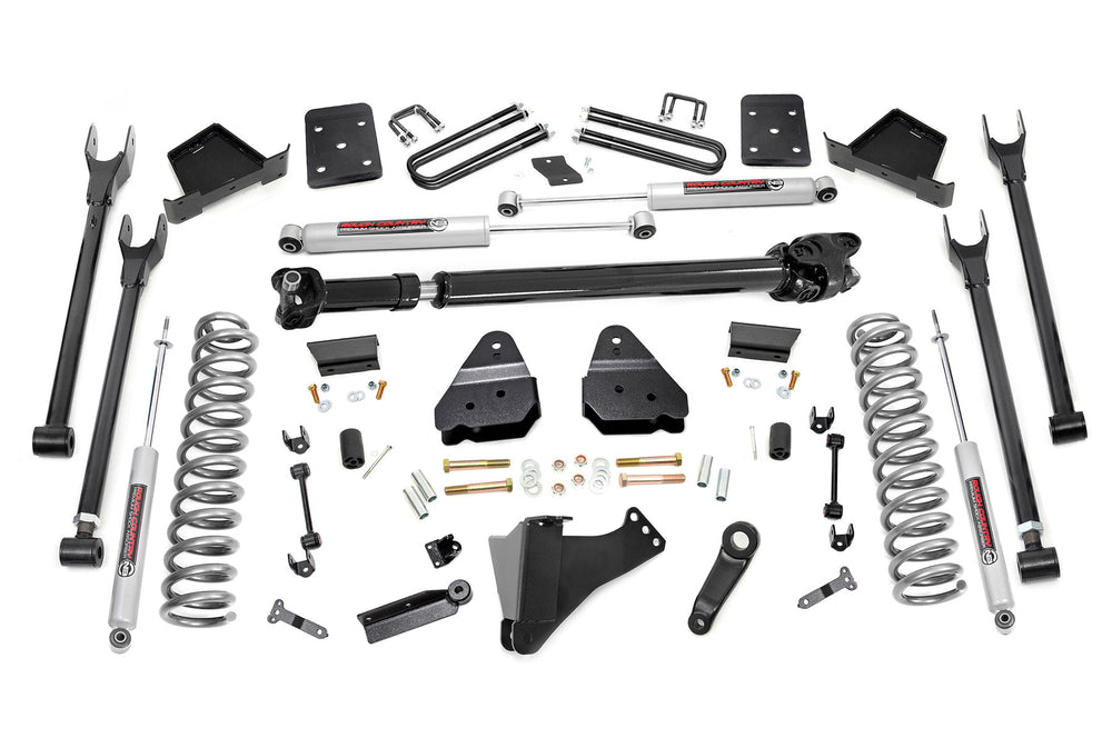 Rough Country - 6 Inch Lift Kit - 4-Link - No OVLD - D/S - Ford F-250/F-350 Super Duty (17-22)