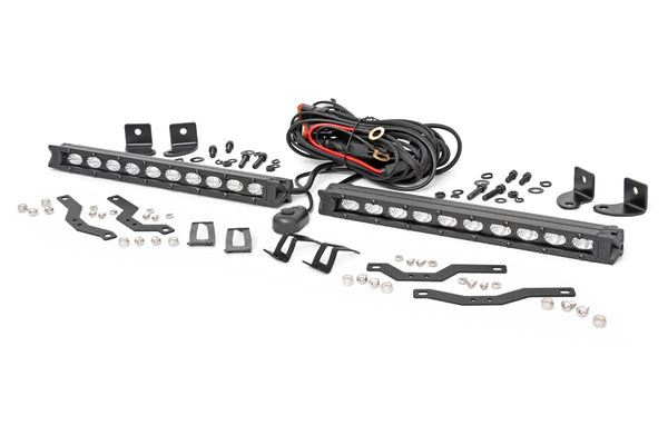 Rough Country - LED Light Kit - Grille Mount - 10" Black Slimline Pair - Ford F-150 (18-20)