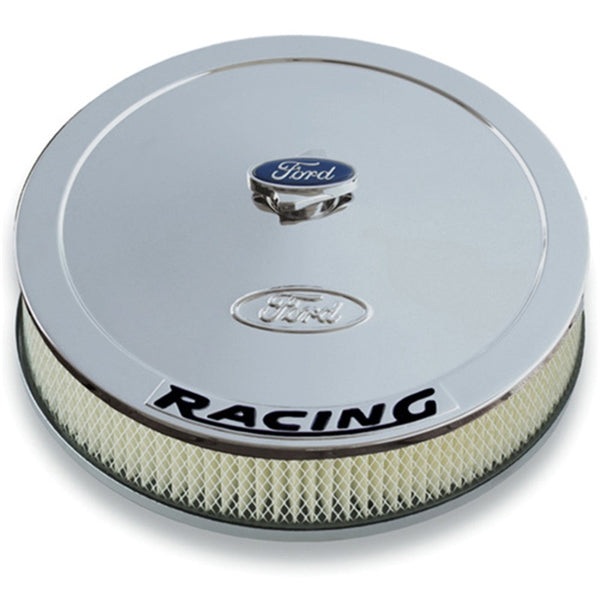 Ford Racing Air Cleaner Kit - Chrome w/ Black Emblem