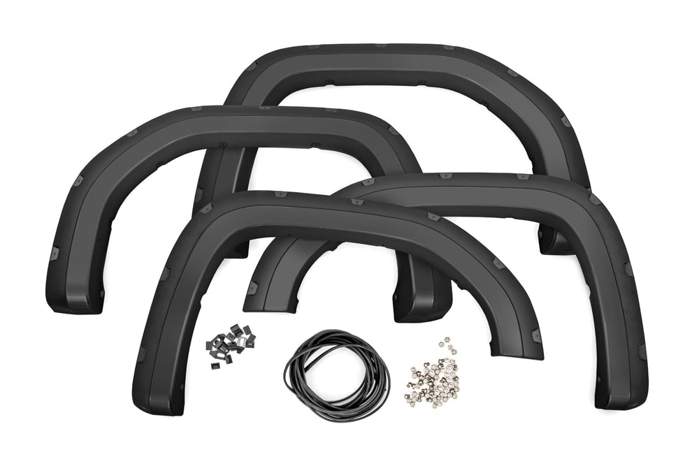 Rough Country - Pocket Fender Flares - G9K Satin Steel - GMC Sierra 1500 2WD/4WD (2019-2025 & Classic)