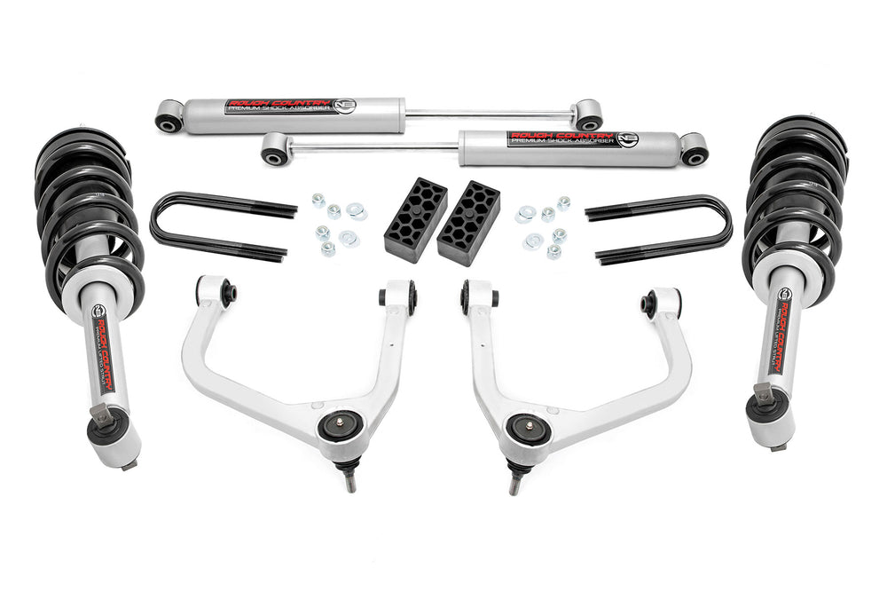 Rough Country - 3.5 Inch Lift Kit - N3 Struts - Rear Mono Leaf - Chevy Silverado 1500 (22-24)