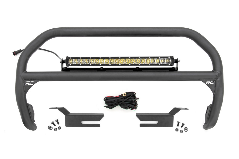 Rough Country - Nudge Bar - 20 Inch Chrome Single Row LED - Ford Bronco 4WD (2021-2025)