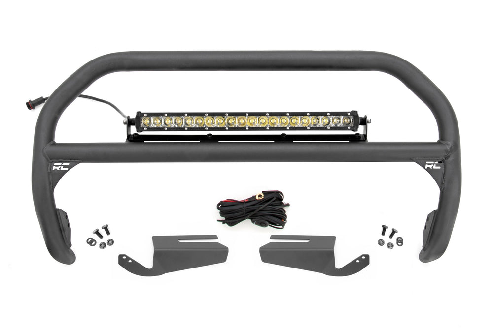 Rough Country - Nudge Bar - 20 Inch Chrome Single Row LED - OE Modular Steel - Ford Bronco (21-25)