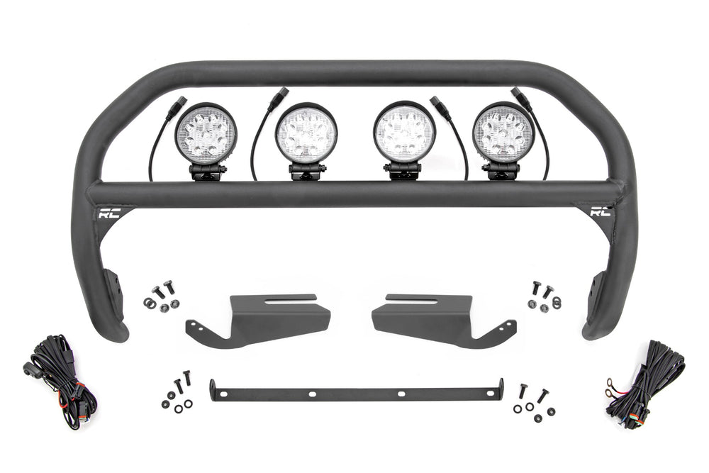 Rough Country - Nudge Bar - 4 Inch Round Led (x4) - OE Modular Steel - Ford Bronco 4WD (21-25)