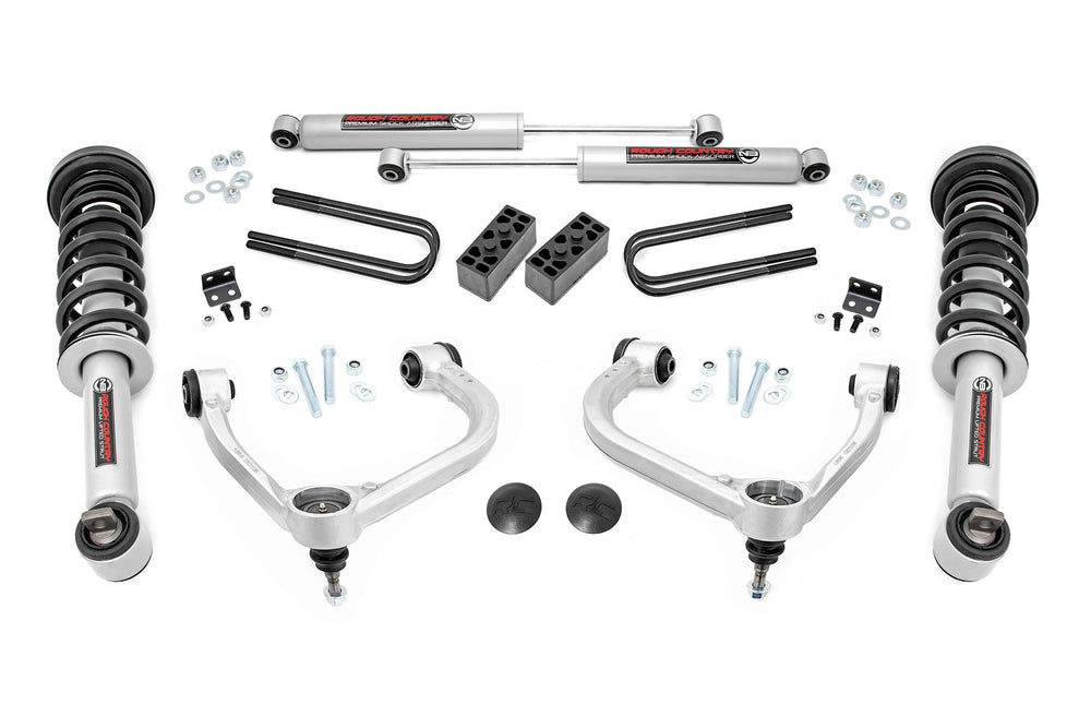 Rough Country - 3 Inch Lift Kit - Forged UCA - N3 Struts - Ford F-150 4WD (2021-2025)