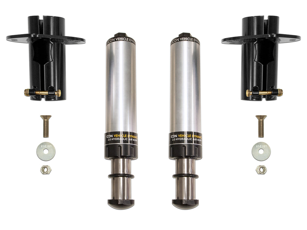 ICON 2020-2023 Jeep Gladiator/2018-2023 Wrangler JL/2007-2018 Wrangler JK, Front, 2.0 Hydraulic Bump Stop Kit