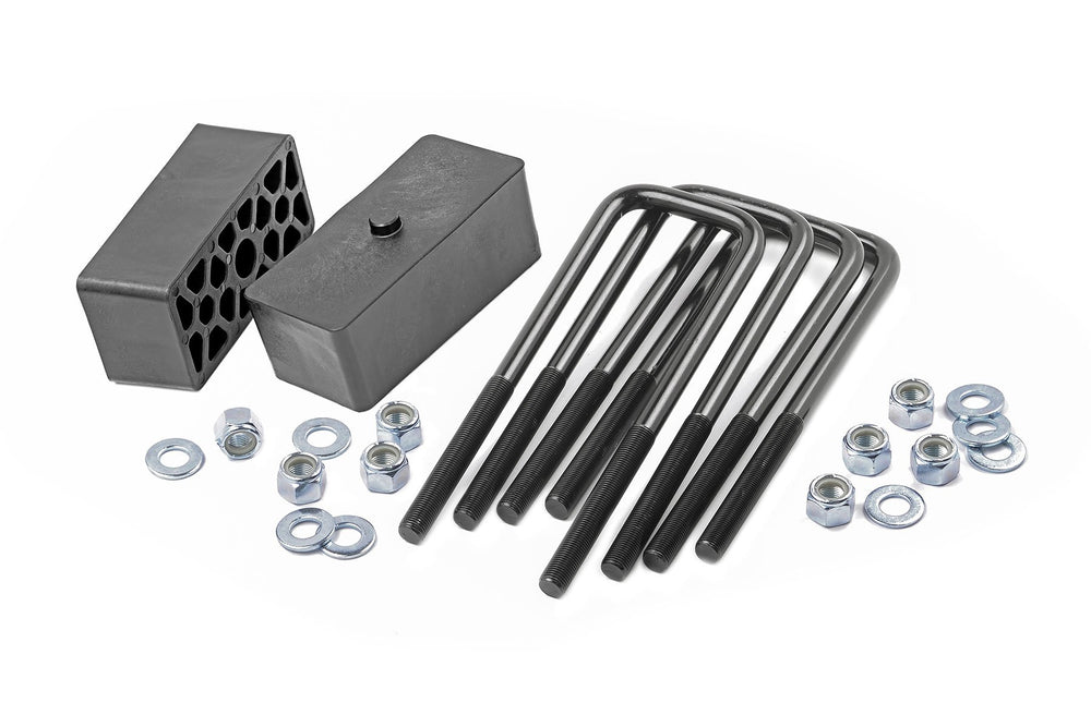 Rough Country - 2 Inch Block & U-Bolt Kit - Chevy/GMC 1500 2WD/4WD (99-25)
