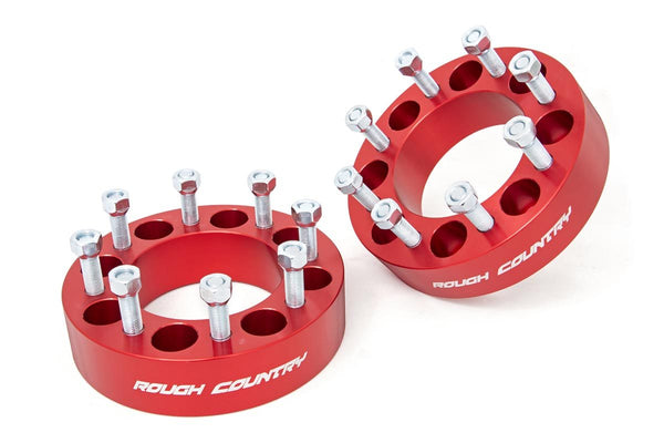 Rough Country - 2 Inch Wheel Spacers - 8x6.5 - Red - Ram 2500/3500 4WD (2010-2011)