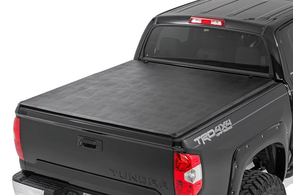 Rough Country - Soft Tri-Fold Bed Cover - 5'7" Bed - Toyota Tundra 2WD/4WD (2007-2025)