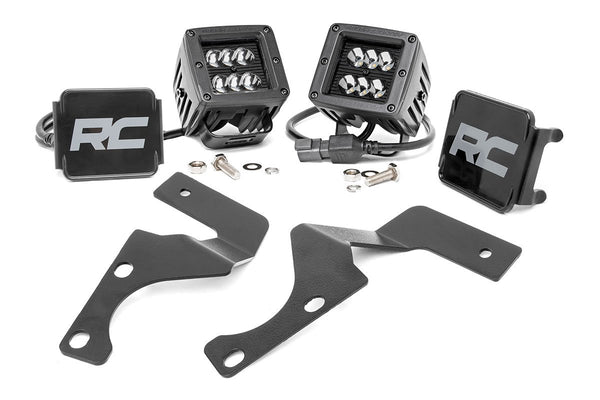 Rough Country - LED Light Kit - Ditch Mount - 2" Black Spot Pair - Toyota 4Runner (10-24)