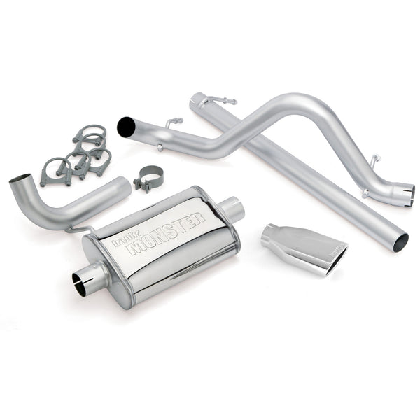Monster Exhaust System 2.5-inch Single Exit, 2007-11 Jeep Wrangler 3.8L, 2 door