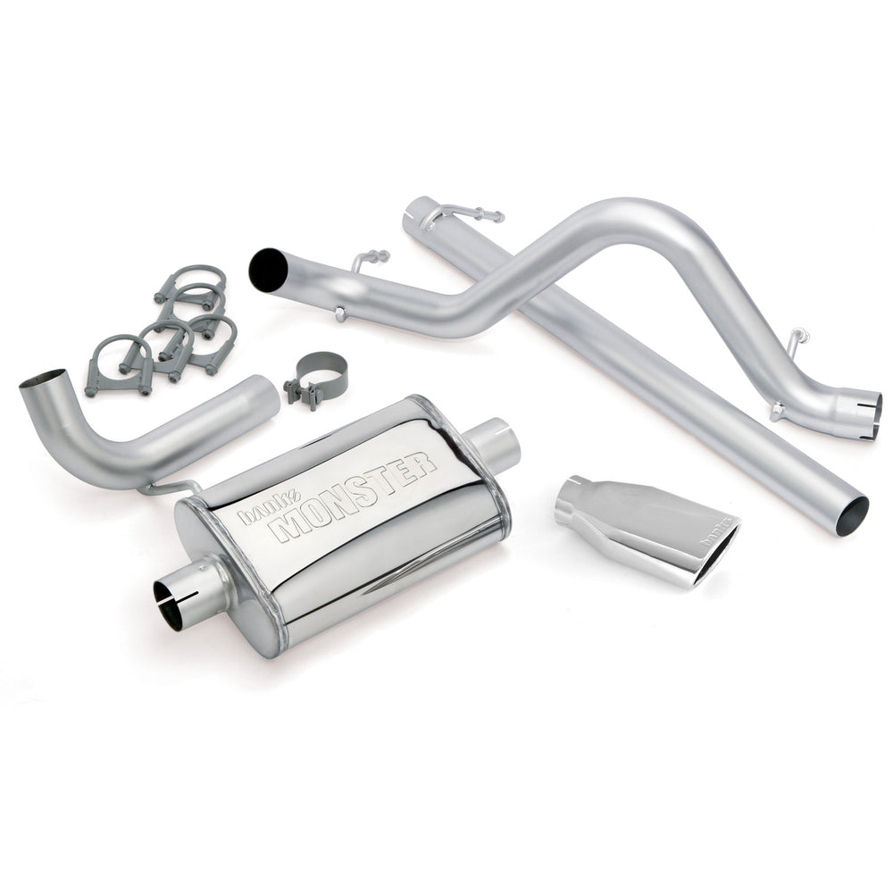 Monster Exhaust System 2.5-inch Single Exit, 2007-11 Jeep Wrangler 3.8L, 2 door