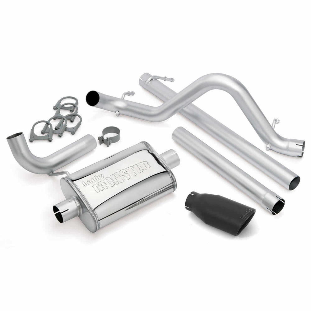 Monster Exhaust System 2.5-inch Single Exit, Cerakote Black Tip
