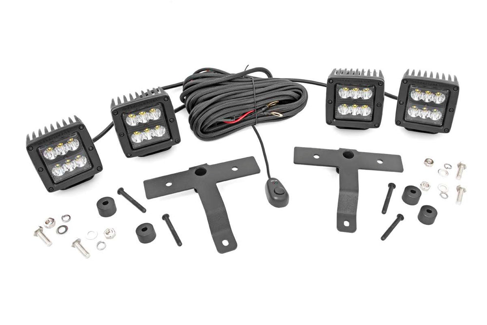 Rough Country - Quad LED Light Kit - Cowl Mount - 2