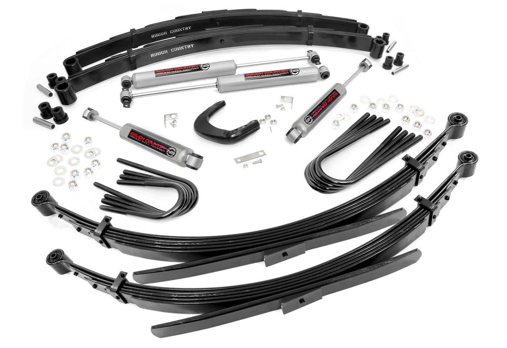 Rough Country - 4 Inch Lift Kit - 56 Inch RR Springs - Chevy/GMC 3/4-Ton Suburban/C25/K25 Truck (77-87)