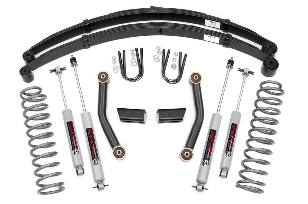 Rough Country - 3 Inch Lift Kit - Series II - RR Springs - Jeep Cherokee XJ 2WD/4WD (84-01)