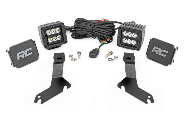 Rough Country - LED Light Kit - Ditch Mount - 2" Black Pair - Spot - Chevy Silverado 1500 (99-06)/Tahoe (00-06)