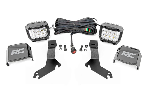 Rough Country - LED Light Kit - Ditch Mount - 3" OSRAM - Wide - Chevy Silverado 1500 (99-06)/Tahoe (00-06)