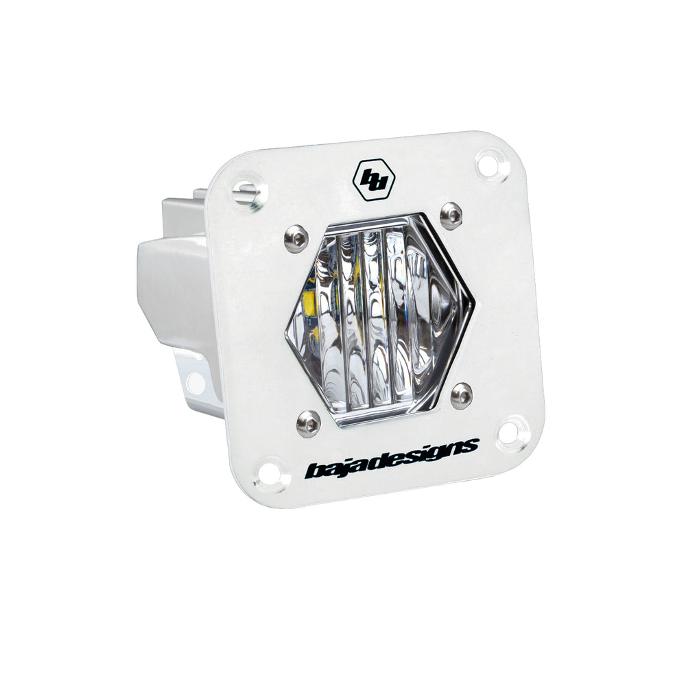 S1 White Flush Mount LED Light Pod (Wide Cornering; Clear)