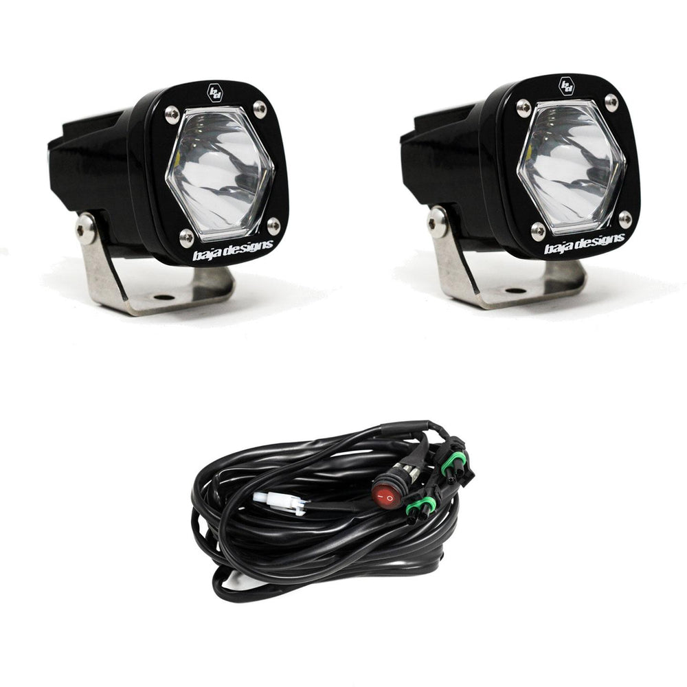 S1 Black LED Light Pod Pair (Spot; Clear)
