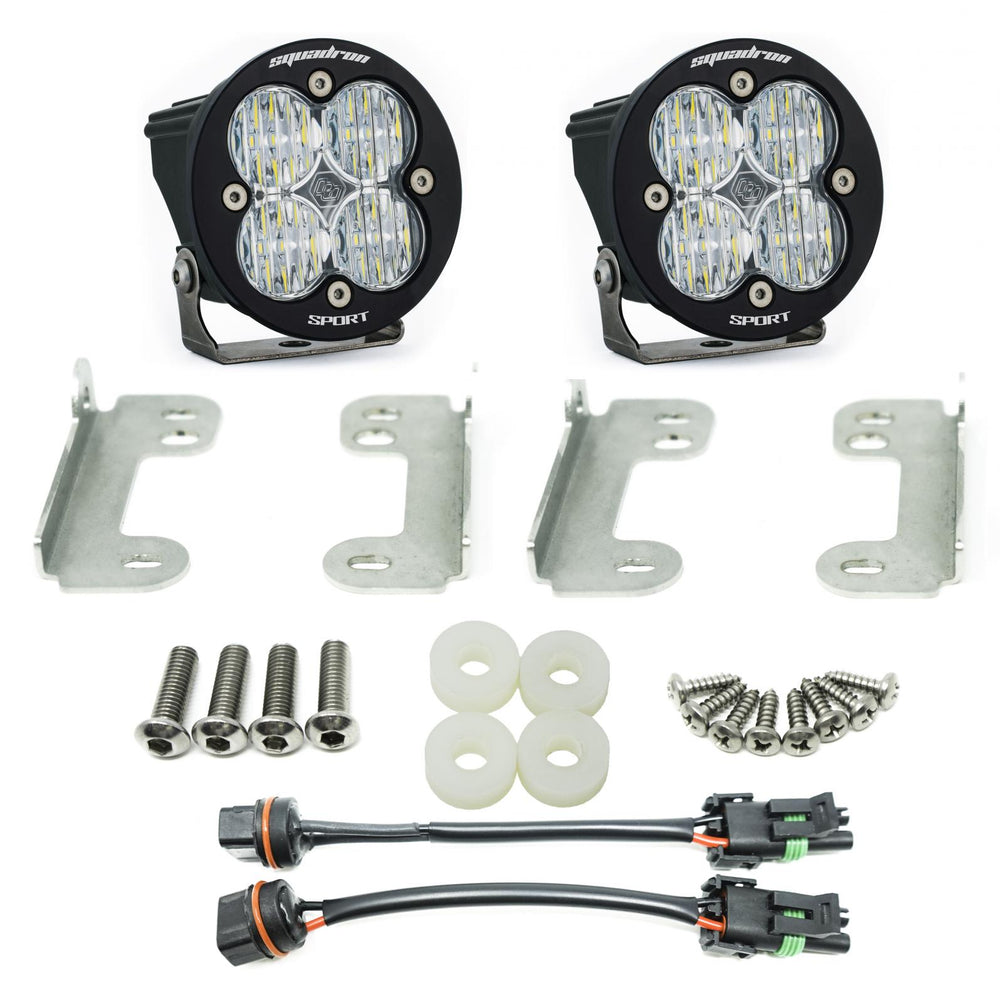 Squadron-R Sport Fog Pocket Kit - '20-25 Gladiator / '18-25 Wrangler JL; w/ OE Sahara Bumper (Wide Cornering; Clear)