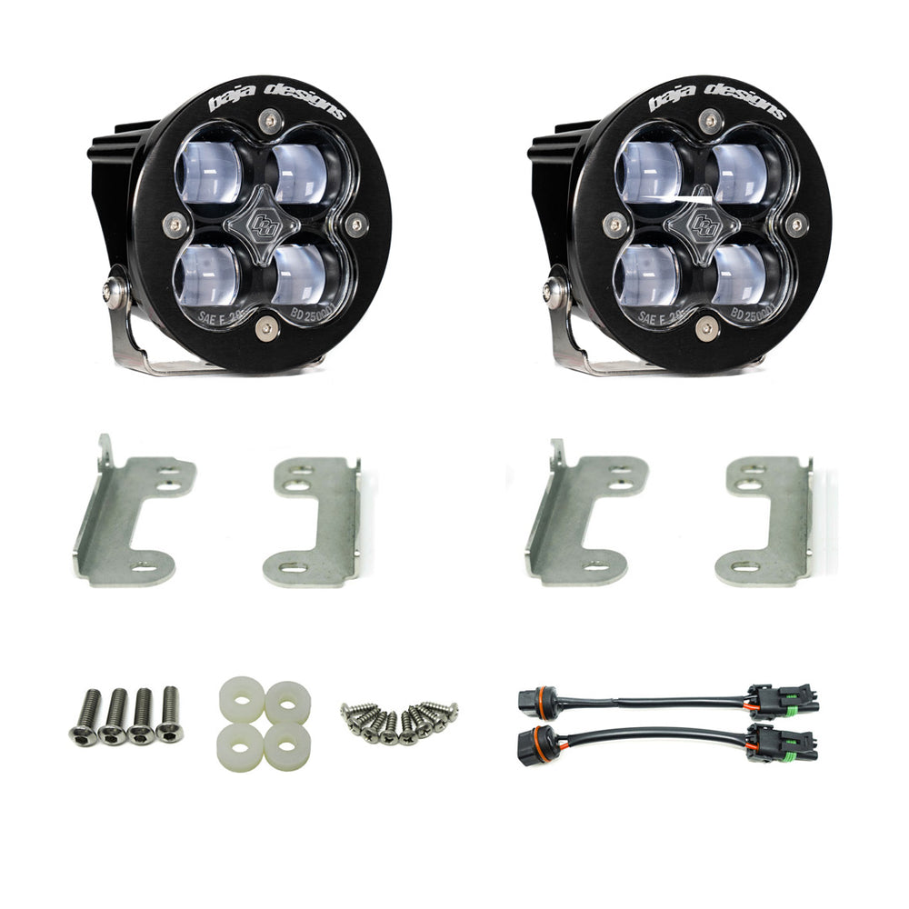 Squadron-R SAE Fog Pocket Kit - '20-25 Gladiator / '18-25 Wrangler JL; w/ OE Sahara Bumper (SAE Fog; Clear)