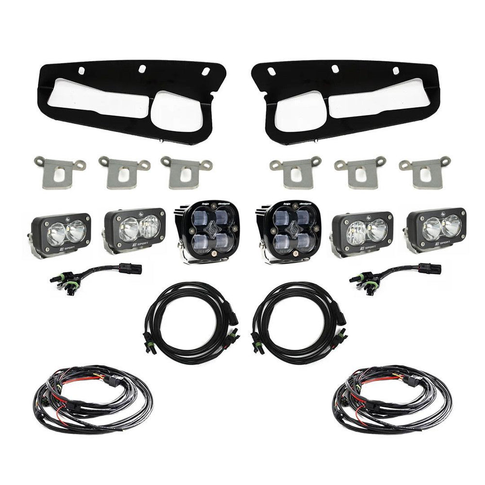 Squadron SAE/Dual S2 Sport Steel Bumper Fog Pocket Kit - '21-25 Bronco; '22-25 Bronco Raptor; Steel Bumper (SAE Fog; Clear; Toggle Wiring)