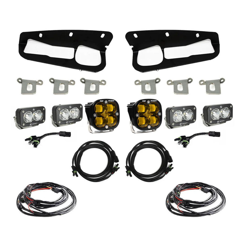 Squadron SAE/Dual S2 Sport Steel Bumper Fog Pocket Kit - '21-25 Bronco; '22-25 Bronco Raptor; Steel Bumper (SAE Fog; Baja Amber; Toggle Wiring)