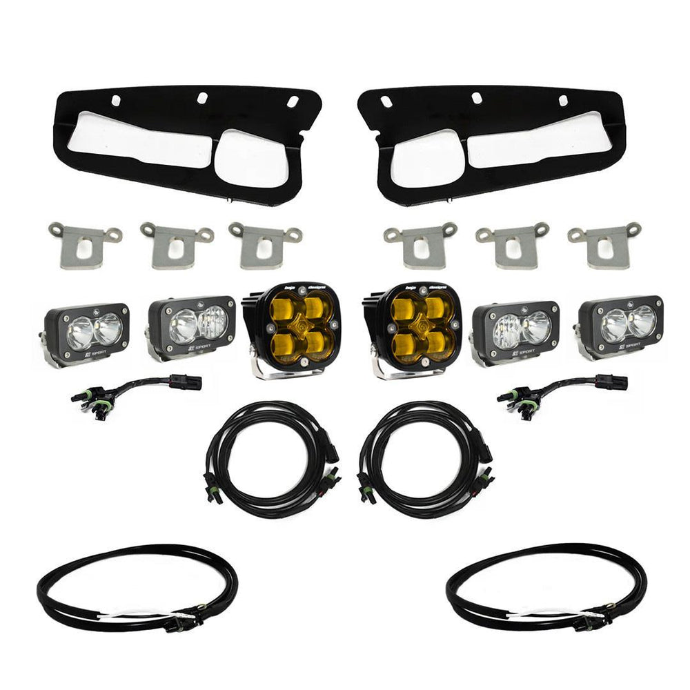 Squadron SAE/Dual S2 Sport Steel Bumper Fog Pocket Kit - '21-25 Bronco; '22-25 Bronco Raptor; Steel Bumper (SAE Fog; Baja Amber; Upfitter Wiring)