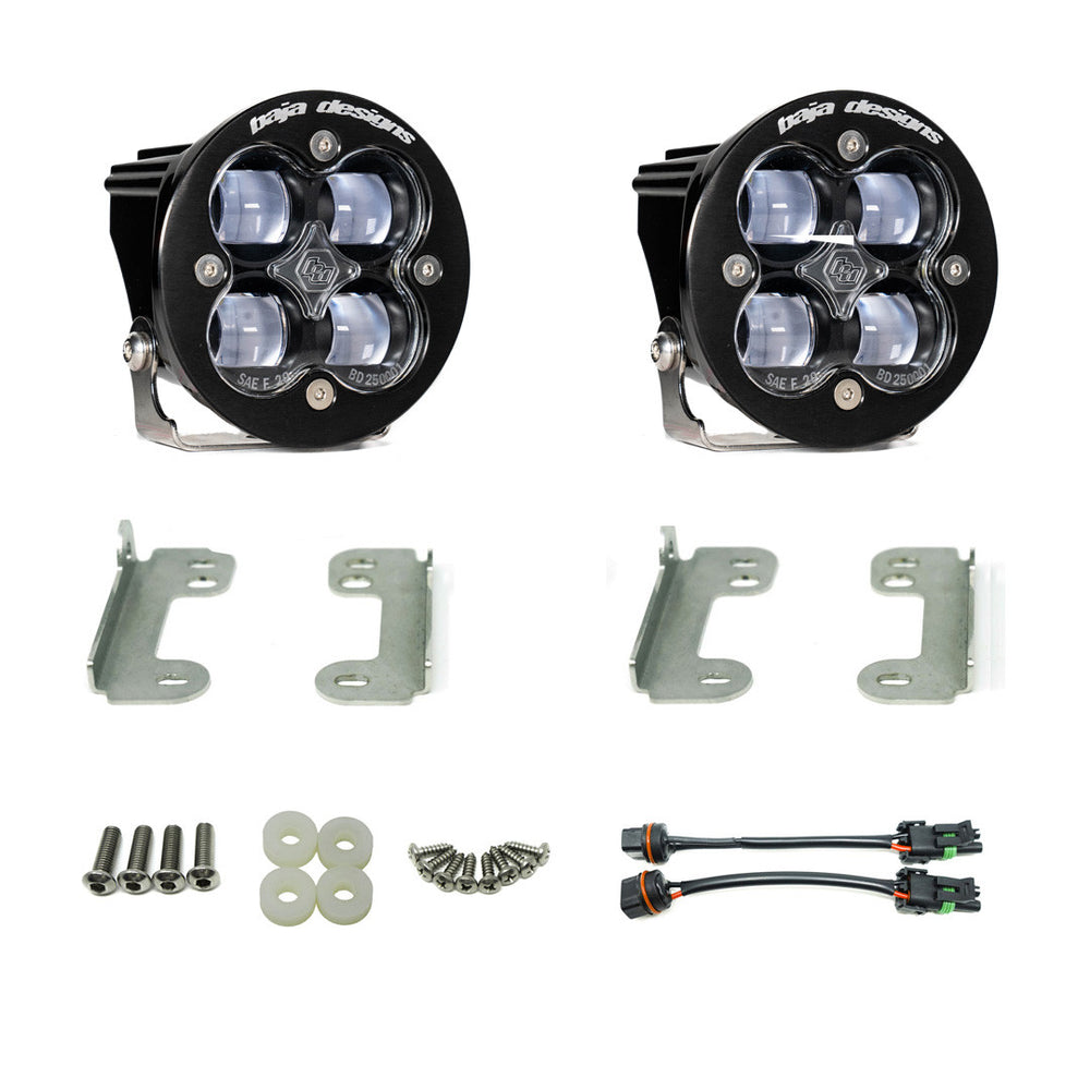 Jeep JK Squadron-R SAE Fog Pocket Light Kit - Jeep 2007-09 Wrangler JK; NOTE: w/ Standard OE Bumper (Clear)