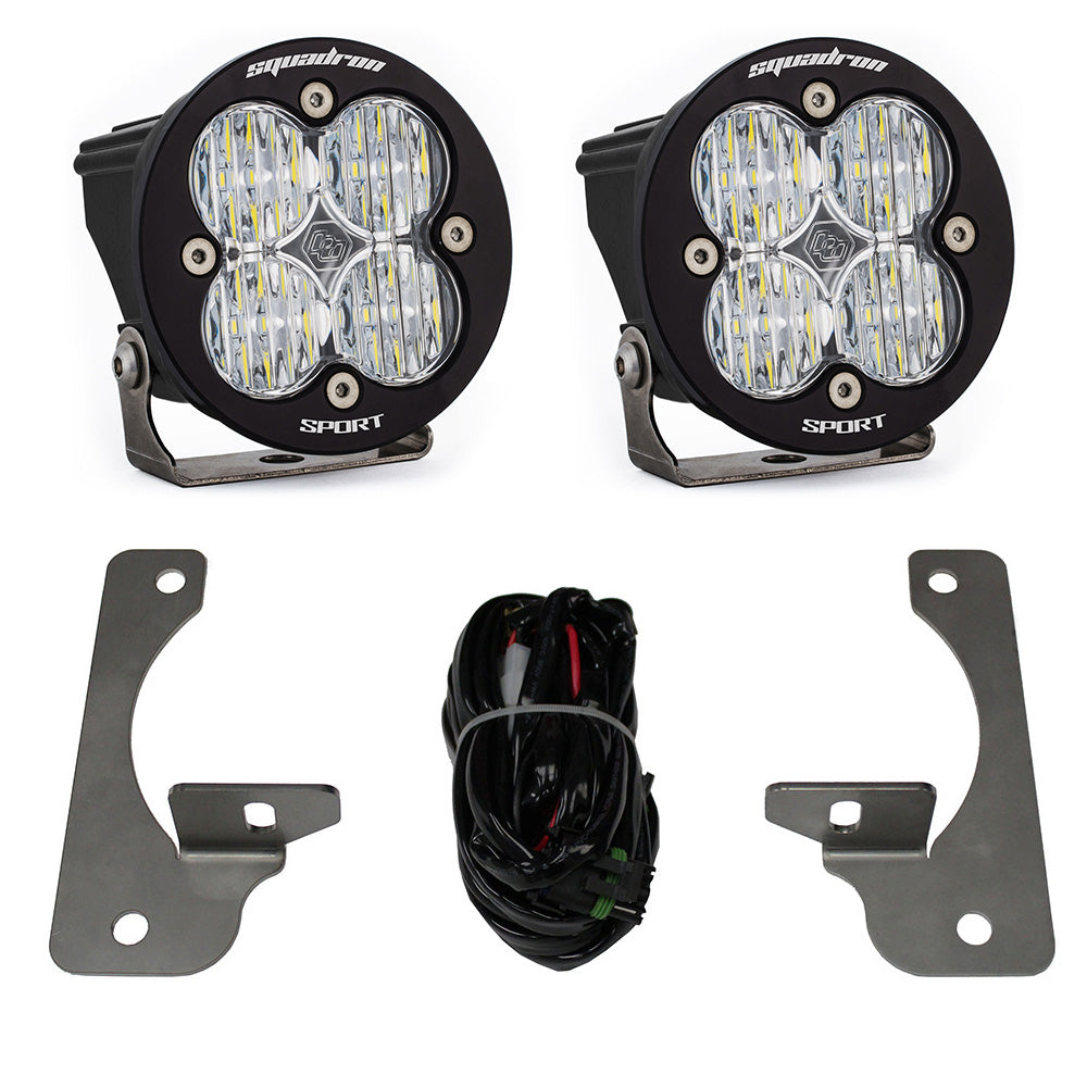 Jeep JK Squadron-R Sport Fog Pocket Light Kit - Jeep 2007-09 Wrangler JK; NOTE: w/ Premium OE Bumper (Clear)