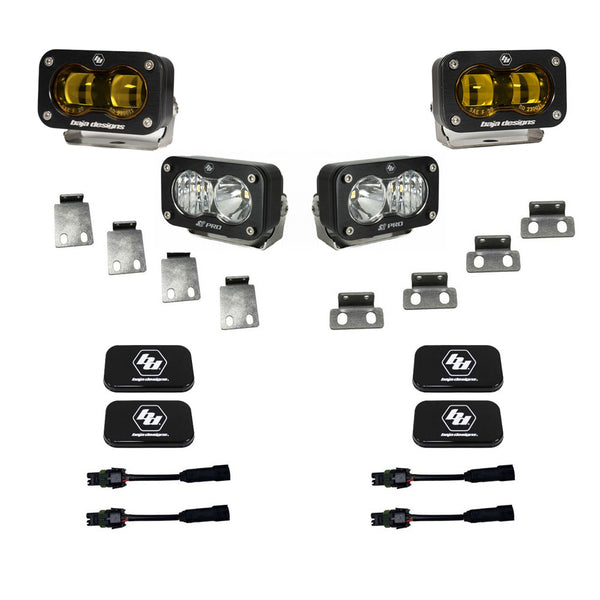 S2 SAE Amber/S2 Pro Fog Pocket Kits - Ford '21-25 F-150 Raptor, '23-25 Bronco Raptor, '24-25 F-150 Raptor 37/R