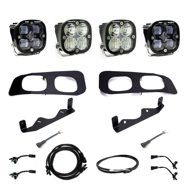 Squadron SAE/Sport Fog Pocket Kit - 2023-25 Ford F-250/350 Super Duty (SAE Fog; Clear; Upfitter Wiring)