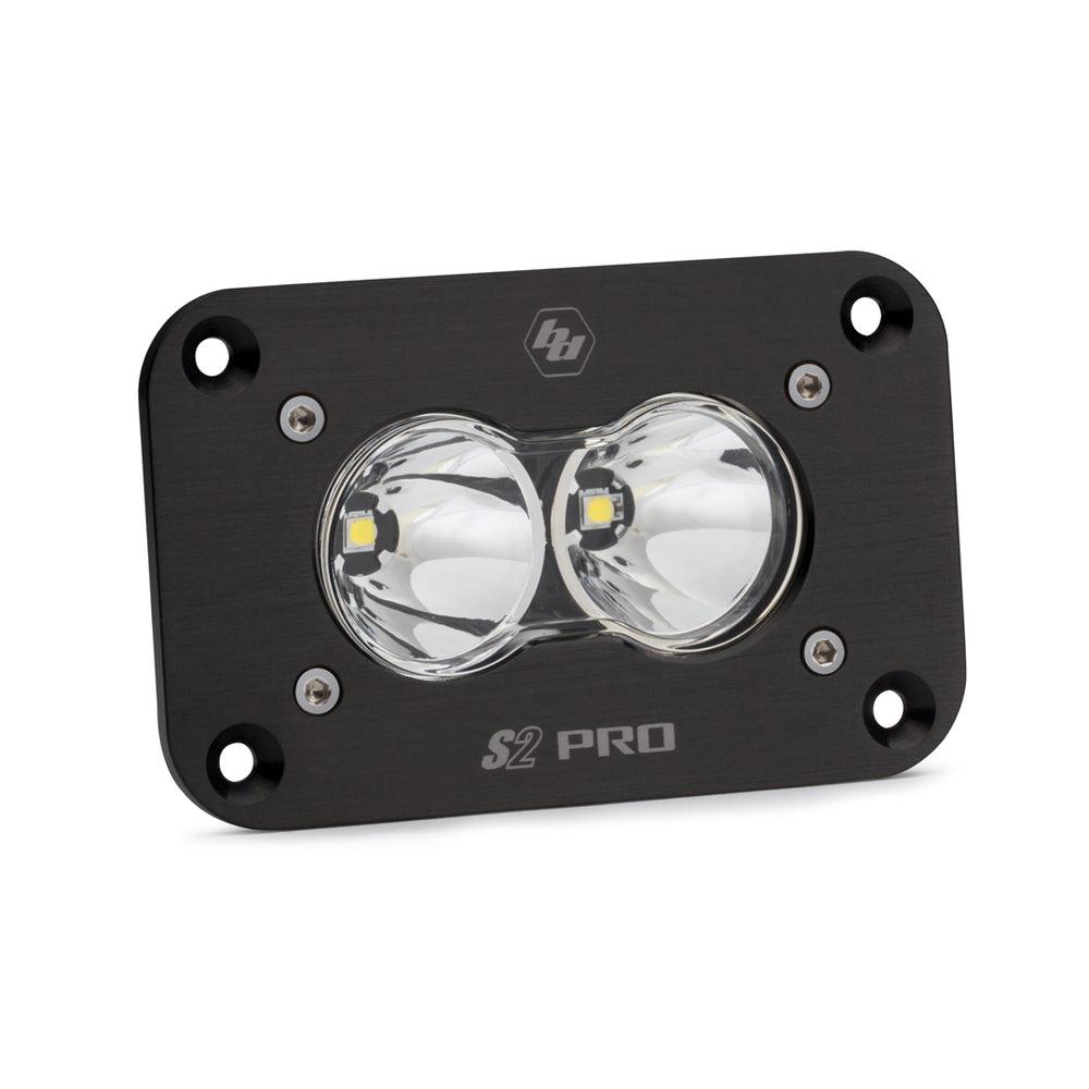 S2 Pro Black Flush Mount LED Light Pod (Spot; Clear)