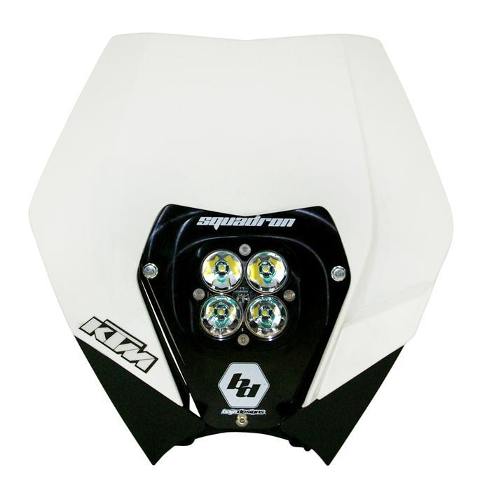 Squadron Sport (A/C) Headlight Kit w/ Shell - '08-09 200 XC; '08-12 200 XC-W/250 SX/XC; '08-10 250 XC-F/XCF-W; '08-12 250 XC-W/300 XC/XC-W; '09-11 400 XC-W; '08-11 450 EXC-R; '08-12 450 XC-F/W; '08-11 530 EXC-R/XC-W (Driving/Combo; Clear)