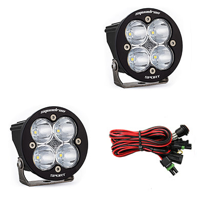 Squadron-R Sport Black LED Light Pod Pair (Work/Scene; Clear)
