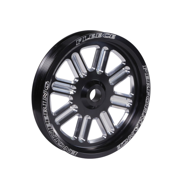 Fleece Performance - Cummins Dual Pump Spoke Pulley (for use with FPE dual pump bracket) Black - FPE-34211-BLK-SPK