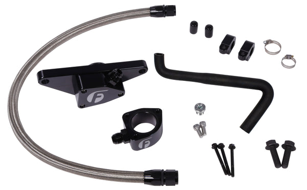 Fleece Performance - Cummins Coolant Bypass Kit (2006-2007 Auto Trans) w/ Stainless Steel Braided Line - FPE-CLNTBYPS-CUMMINS-0607-SS