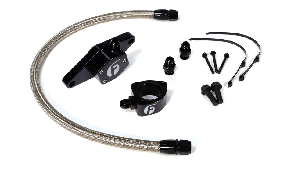 Fleece Performance - VP Coolant Bypass Kit (1998.5-2002) w/ Stainless Steel Braided Line - FPE-CLNTBYPS-CUMMINS-VP-SS