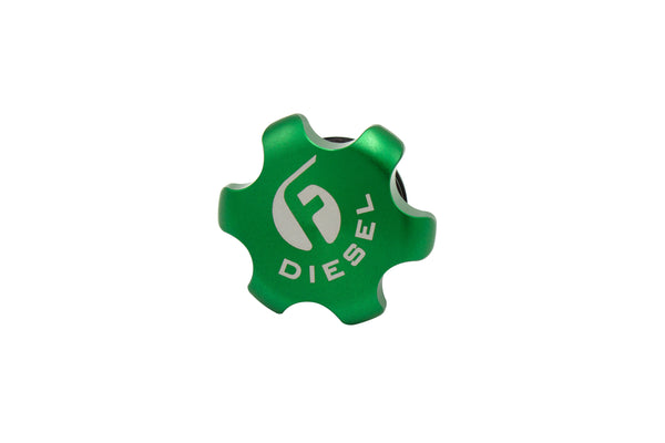 Fleece Performance - Fleece Performance Green Anodized Billet Fuel Cap for 2013-2018 Cummins - FPE-FC-1316-GRN