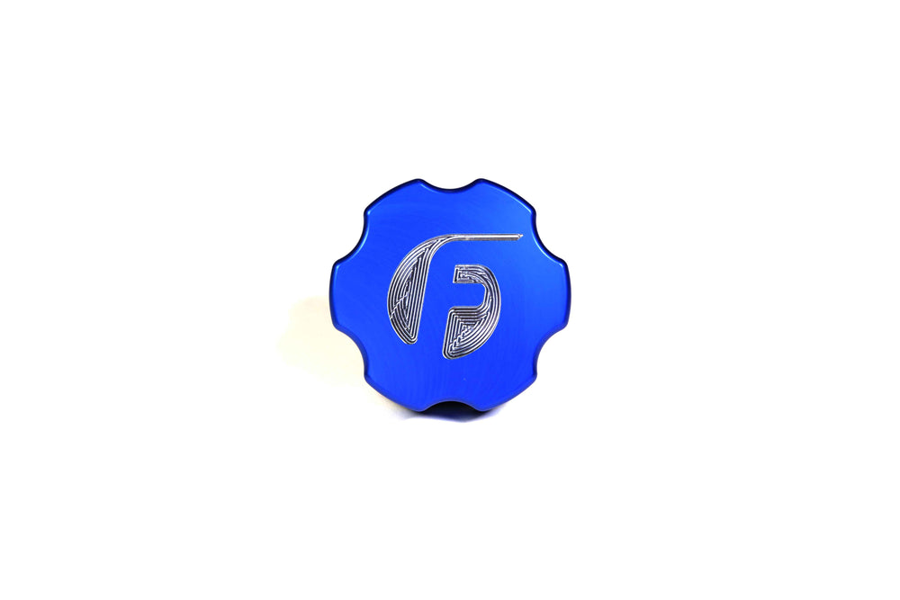 Fleece Performance - 2003-2018 Cummins Billet Oil Cap Cover Blue - FPE-OC-CR-F-BLU