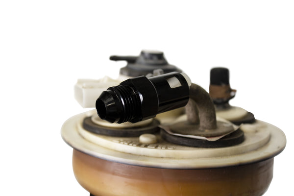 Fleece Performance - 3/8" Quick Connect to -8AN Male Adapter for OEM Dodge Ram Cummins Sending Unit - FPE-QUCON-OE-38