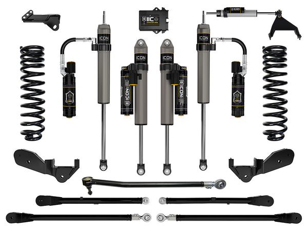 ICON 2023-2025 Ford F-250/F-350 Super Duty 4WD, Diesel, 2.5" Lift, Stage 6 Suspension System w/ 4-Link