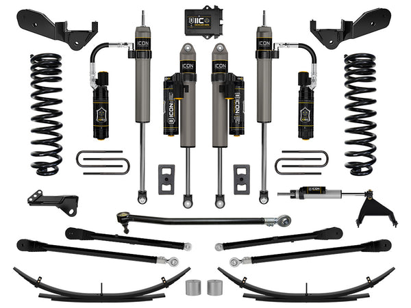 ICON 2023-2025 Ford F-250/F-350 Super Duty 4WD, Gas, 2.5" Lift, Stage 6 Suspension System w/ 4-Link and Expansion Packs