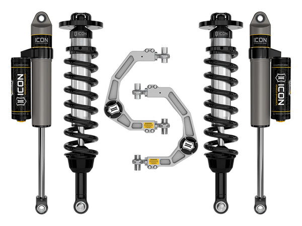 ICON 2021-2025 Ford F-150 4WD, 2.75-3.5" Lift, Stage 2 Suspension System, Billet